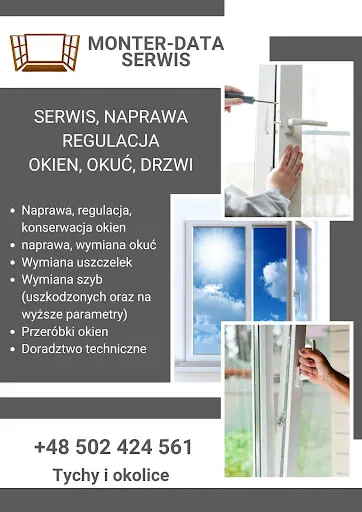 Okna serwis, MONTER-DATA , naprawa, regulacja okien, rolet